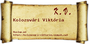 Kolozsvári Viktória névjegykártya